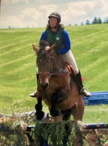 Image of Valdasue eventing (jumping, horseback riding english style) on a Dolly